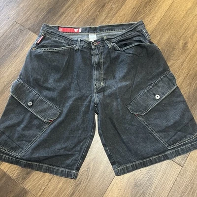 Guess Denim Shorts Skater Men 38 Vintage Baggy JNCO Cargo Pockets Wide Leg 90s - Image 1 of 4