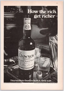 Peter Dawson Scotch Bottle Photo How the Rich Get Richer Vintage Print Ad 1970 - Picture 1 of 5