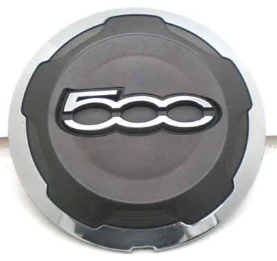 2014 - 2019 Fiat 500L Black/Polished OEM Center Cap P/N 735574469 - Image 1 of 4