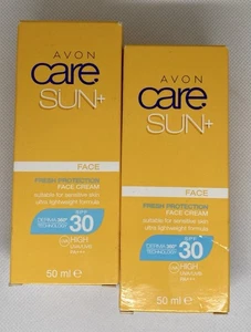 Avon Care Sun+ LSF 30 Fresh Protection Face Sun Cream 50ml UVA/UVB Sensitive x 2 - Bild 1 von 11