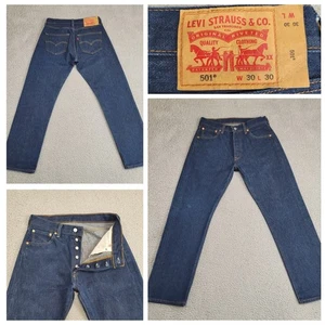 Levi's 501 Original Shrink To Fit Jeans Women's 30x30 Blue Button Fly Excellent - Picture 1 of 20