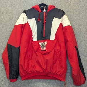 Wisconsin Badgers Vintage 90s Starter Jacket Pullover Hooded Medium NCAA Winter - Picture 1 of 16