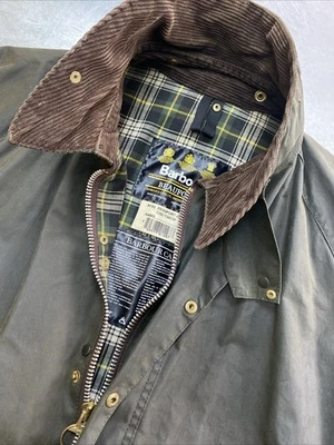 Barbour Beaufort BIG C52 Men’s 3XL 60in Vintage Olive Waxed Hunting Jacket - Image 1 of 4