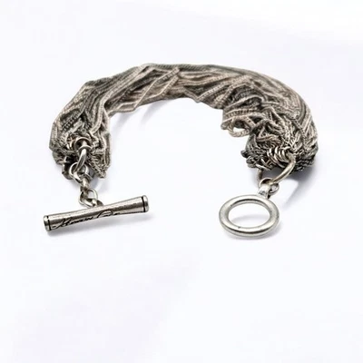 Pulsera Kenneth Cole Multicadena Mate Plata Gris Oscuro Tono 6.5" SKU2361 Foto 1 de 4