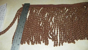 1 Yard Hellbraun Persimone 9 Zoll Seil Edelmetall Fransenborte - Bild 1 von 1