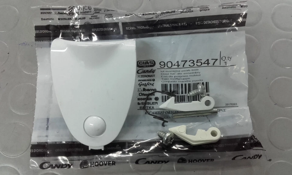 CANDY WASHING MACHINE OBLO HANDLE - ZEROWATT - HOOVER 90473547 ORIGINAL REPLACEMENT - Image 1 of 1
