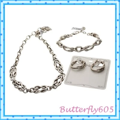 Brighton Interlok Harmony Aro Pendientes Collar Pulsera Nuevo con Etiquetas Conjunto $258 Foto 1 de 4