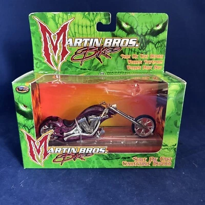 MARTIN BROS. BIKES 1/18 Scale RARE  DIECAST REPLICA Collectable New Purp Artwork - Image 1 of 4