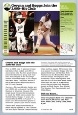 Gwynn & Boggs Join The 3,000-Hit Club #131.8 Life Story Of America Grolier Card