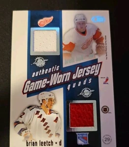 2002-03 Upper Deck Quad Trikot.  Rumpf/Modano/Leder/Guerin - Bild 1 von 2