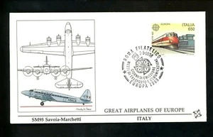 Postal History Italy FDC #1735-1736 SET OF 2 Europa railroad trains map 1988 - Picture 1 of 4