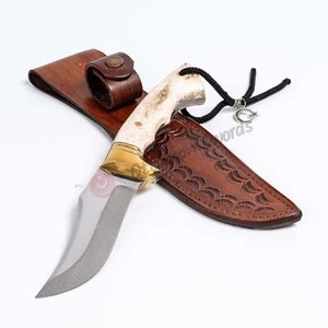 Handmade Horn Handle Small Bowie Knife - Picture 1 of 11