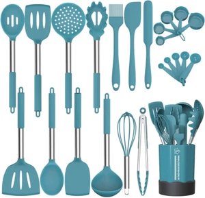 Silicone Cooking Utensil Set, Non-Stick Kitchen 24 Pcs Cookware, Heat Resistant - Picture 1 of 12