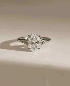 3 Ct Oval-Cut VS1/F IGI Lab Grown Diamond Solitaire Wedding Ring 950 Platinum - Picture 1 of 9