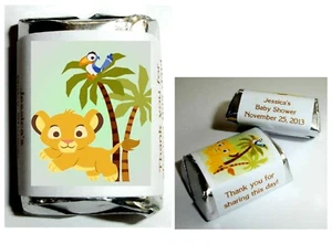 60 LION KING SIMBA BABY SHOWER FAVORS CANDY WRAPPERS LABELS Fits NUGGETS CANDY - Picture 1 of 2