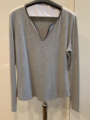 Viyella Womens Long Sleeve Gray Basic T-Shirt Casual Top Size Medium - Image 1 of 4