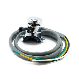 Blocchetto tasto switch da manubrio on off clacson cromato acciaio cromato 22mm - Imagen 1 de 2