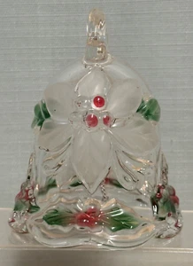 Vintage Christbaumschmuck Dekoration Mistelzweig Milchglas Glocke 4" hoch - Bild 1 von 6