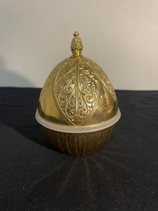 Vintage Rare Gold Dome Egg Shape Hallmarked Home Decor Decoration Classy Elegant - Picture 1 of 5