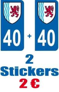 2-STICKERS-PLAQUE-AUTO-IMMATRICULATION-DEPARTEMENT-LOGO 40 - Bild 1 von 1