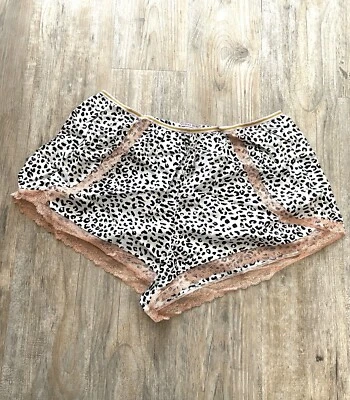 NUEVO PIJAMA VICTORIAS SECRET Estampado de Leopardo Animal Blanco DORADO MELOCOTÓN PJ XL Foto 1 de 4