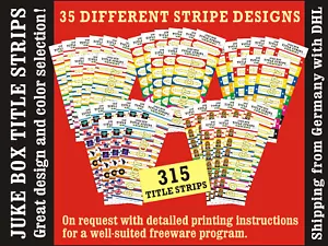 (A+B) ⭐ 315 Jukebox Title Strips MIXED-SET ⭐ BLANK SHEEDS incl. PRINT TEMPLATE - Picture 1 of 19