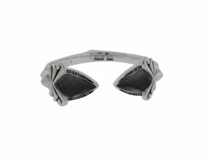 Stephen Webster silver Superstud grey crystal haze & diamond hinged bangle - Picture 1 of 5