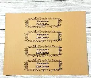 2 envolturas de etiquetas de cartulina impresas de tela de ganchillo hechas a mano para tejer EE. UU. - Imagen 1 de 3