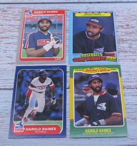 Harold Baines Baseball Card LOT 1985 Fleer 1986 Fleer Chicago WHITE SOX - Picture 1 of 9
