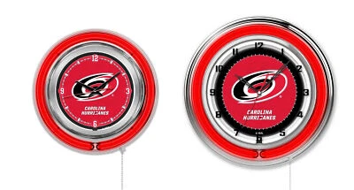 NHL - Carolina Hurricanes Double Neon Ring, Logo Clock Hockey Team Logo Foto 1 de 4