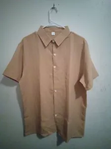 Mens Unbranded 2-piece Darker Beige Outfit Set Sz L 9015ARE - Picture 1 of 6