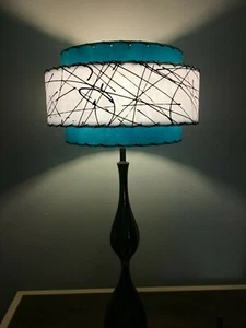 Mid Century Vintage Style 3 Tier Fiberglass Lamp Shade Modern Atomic Retro TB3 - Picture 1 of 3