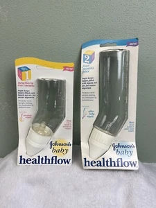 Vintage 1993 Johnsons Baby Health Flow Angled Baby Bottles 4oz & 8oz Infant - Picture 1 of 8