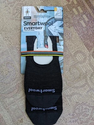SmartWool 2 pack Hide & Seek Women No Show Black Liner Socks 60% Wool Large - Image 1 of 3