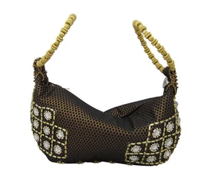Borsa da polso alla moda stile hobo nera, bronzo e oro - Foto 1 di 2