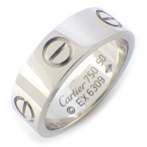 Cartier Ring Love Classic Model MM B4084750 Wedding Bnad Vis 750WG #50 US5.25 - Picture 1 of 8
