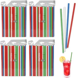 400ct Paper Straws 7.75" Eco-Friendly Multi Color Home Juice Drinks Party Supply - Picture 1 of 1