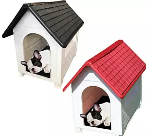 Plastic Dog Kennel Pet Cat House Weatherproof Indoor Outdoor Animal Shelter New - Picture 1 of 20