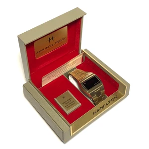 1970s Hamilton LED Watch 10k GFD Bezel Box Papers (Fits 7" - 7.5" Wrist) AS IS - Picture 1 of 15