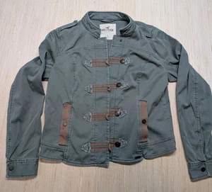 Hollister Giacca Donna Stile Militare Verde Oliva Bottone a Levetta Utilità... - Foto 1 di 9