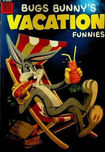 Bugs Bunny Vacation Funnies 4 Dell Comics 1954 Fishing - Picture 1 of 2