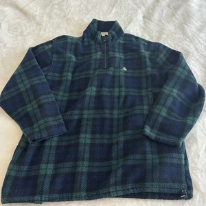 Brooks Brothers karierter Fleecepullover Pullover XL blau grün Urlaub Winter - Bild 1 von 11