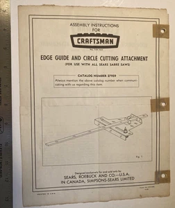 Sears Craftsman Kantenführung & Kreisschneideaufsatz Besitzer ANLEITUNG B2BD - Bild 1 von 2