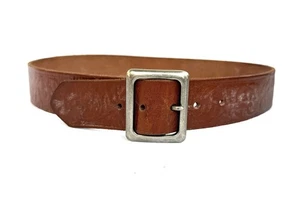 Dos Flores Vintage Brown Leather Embossed Belt.  Size 34 Removable Buckle. - Picture 1 of 9