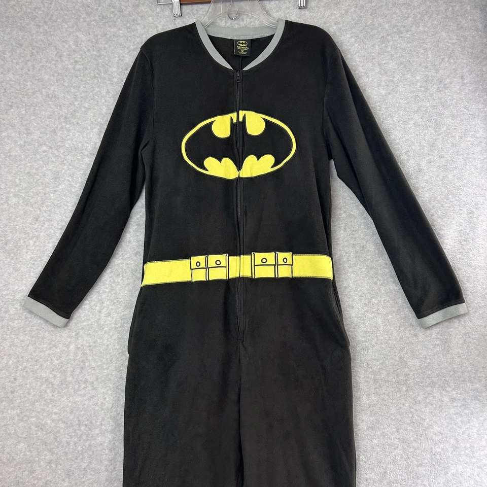 Pijama Batman Negro Polar Mediano Adulto Una Pieza Cremallera Frontal Sin Capa Estilo Retro Foto 1 de 4
