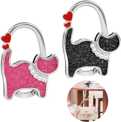 LiangDian Taschenhalter für Tisch 2 Stück Katze Handtaschenhalter Haken Faltbare - Bild 1 von 4