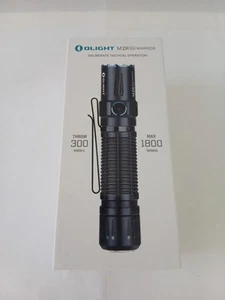 OLIGHT M2R PRO WARRIOR 1800 LUMENS TACTICAL 300M THROW TORCH BLACK-NEW/UNUSED - Picture 1 of 12