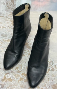 Jimmy Choo - Mujer - Cuero Negro Cremallera Trasera - Tacón Punta Punta Botas - Talla - 6M-Ita - Imagen 1 de 17