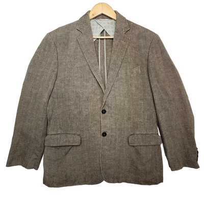 Billy Reid Blazer Jacket Italy Linen Blend Beige Tan Men's 40R No Liner *Flaw - Image 1 of 4