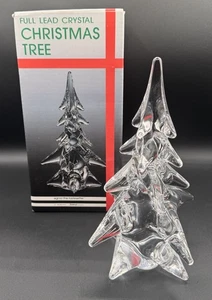 Vintage Sigma Tastesetter Clear 24% Lead Crystal Art Glass Christmas Tree 9” - Picture 1 of 9